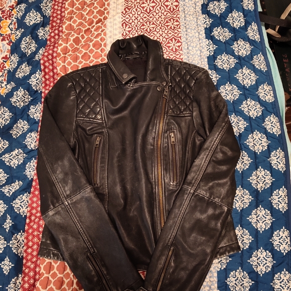 All Saints Jackets & Coats All Saints Authenticated Leather Jacket